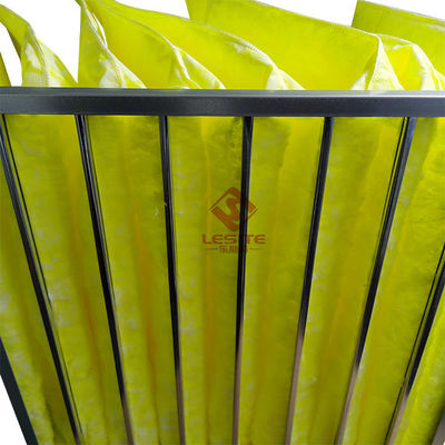 De smelting Geblazen Synthetische 595mm Filters van de Luchtzuiveringsinstallatie, F7-Gele Zakfilter