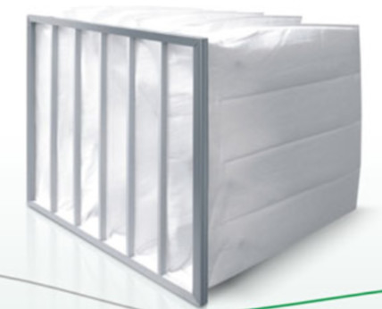 Grote stofhoudende capaciteit Middelgrote synthetische vezel pockfilter gegalvaniseerd stalen frame